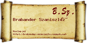 Brabander Szaniszló névjegykártya